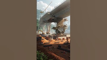 ⚠️A devastating disaster! A horrific collapse during bridge construction!🏗️💥 #bridgecollapse