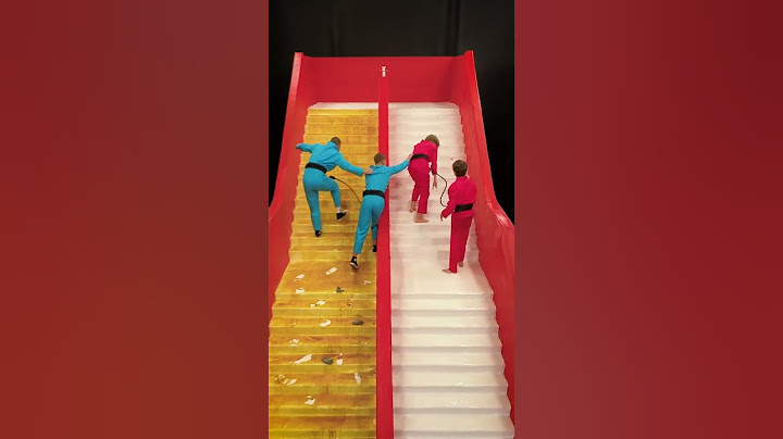 Slippery vs Sticky Stairs Challenge! 😂 Who Will Win? #Shorts
