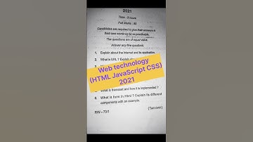 BCA 5th semester (2021) WEB TECHNOLOGY (HTML, JAVASCRIPT , CSS) | #brabu #bca_503 @Question_academy