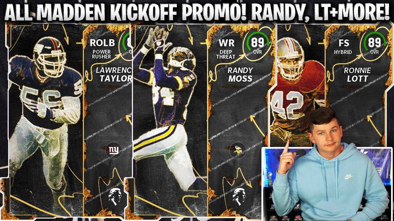 ALL MADDEN KICKOFF PROMO! 89 RANDY MOSS, LAWRENCE TAYLOR, AND MORE COMING!