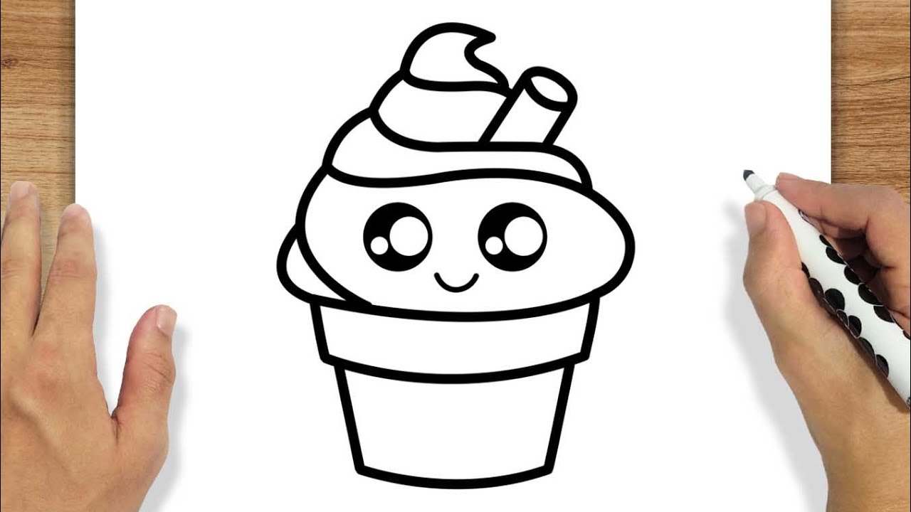 HOW TO DRAW ICE CREAM kawaii, como desenhar um sorvete, como dibujar un  Helado, dessiner une glace 