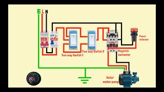 How wire a two-Way Motor Pump control | Step-by-Step Wiring Animation
