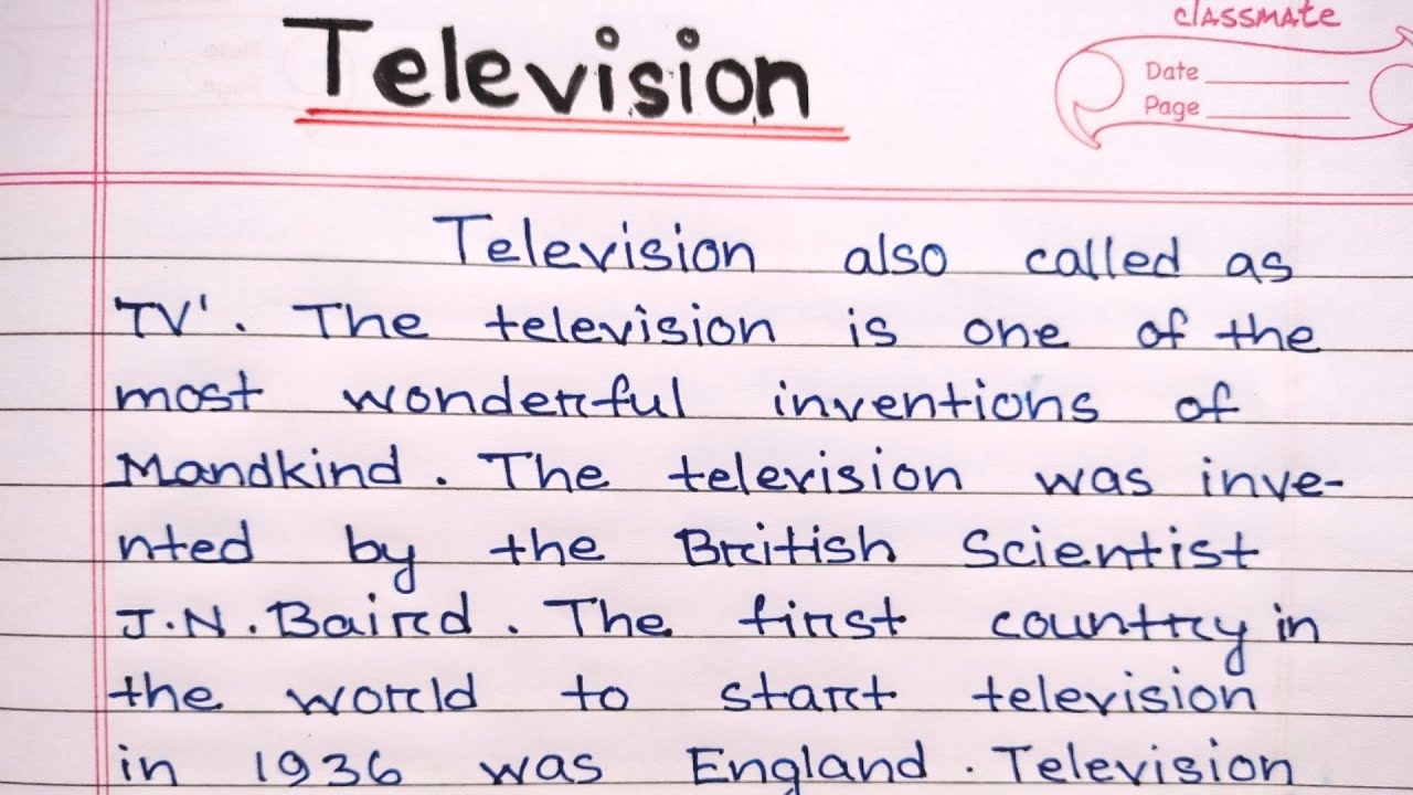 essay on television for class 1