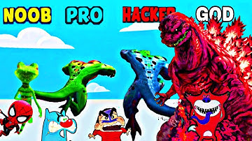 NOOB vs PRO vs HACKER In KAIJU RUN With SHINCHAN Oggy And CHOP#noob #pro #hacker #shinchan #oggy