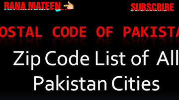 Postal Codes/ ZIP Codes Directory of Pakistan