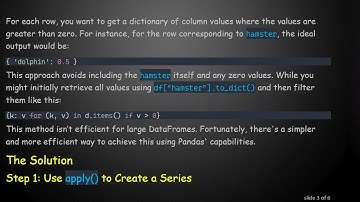 Retrieving Non-Zero Columns from a Pandas DataFrame as dict