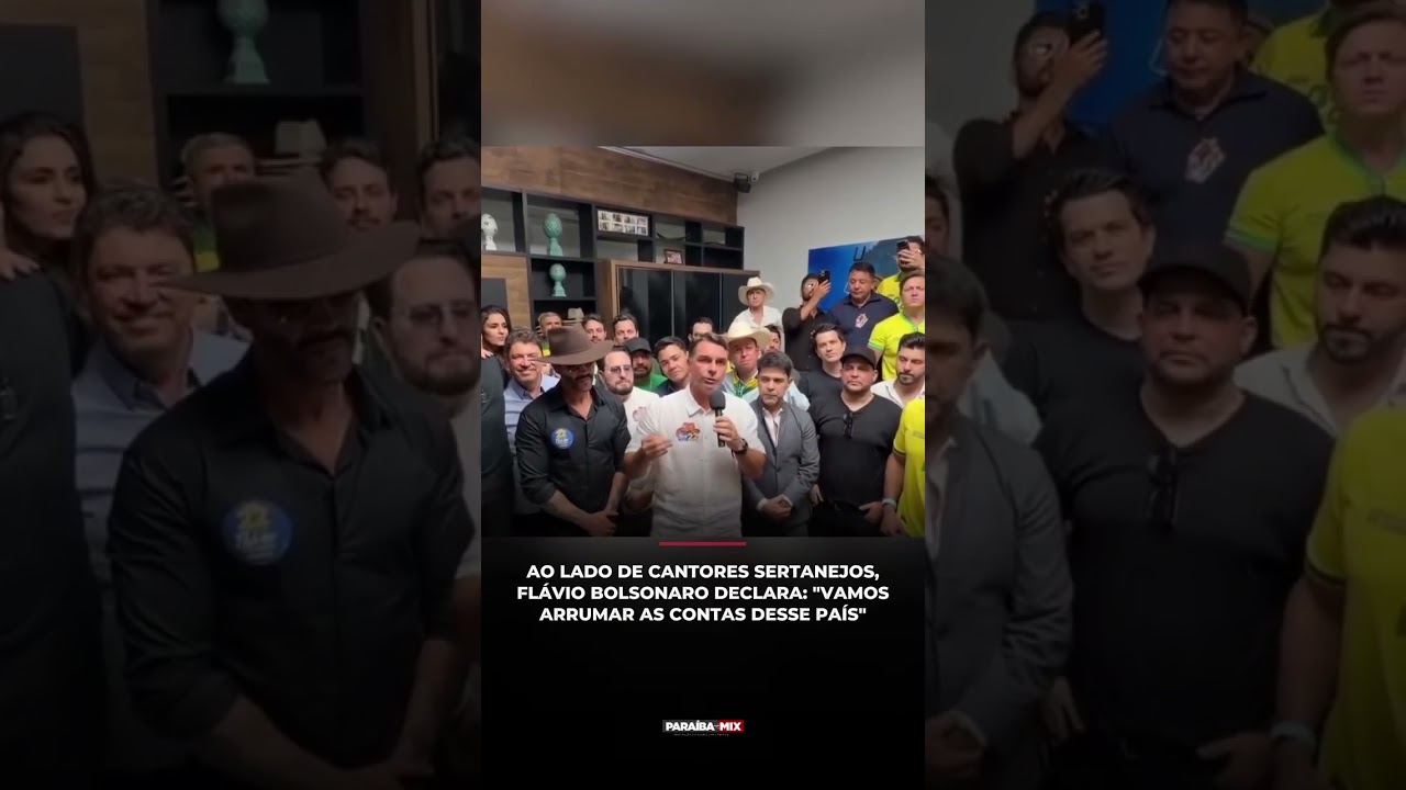 AO LADO DE CANTORES SERTANEJOS, FLÁVIO BOLSONARO DECLARA: "VAMOS ARRUMAR AS CONTAS DESSE PAÍS"