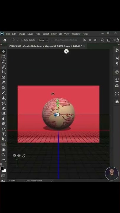 Create Globe from a Map in Photoshop🔵 #pixinshop #satyendrasutrakar # ...