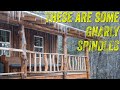 HAND CARVED FRONT PORCH HANDRAIL PART 4 | TIMBER FRAME CABIN | OFF GRID HOMESTEAD