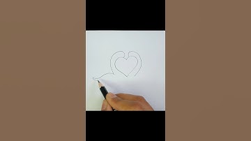 How to draw two swan from heart shape #shorts #drawing