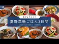 #52【3日間の夕飯献立】夏野菜が登場！たっぷり味わう満足晩ごはんレシピ