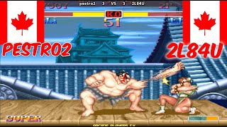 Super Street Fighter II Turbo ➤ pestro2 (Canada) vs 2L84U (Canada) スーパーストリートファイターII X