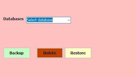 Backup delete and restore sql server database in VB. net