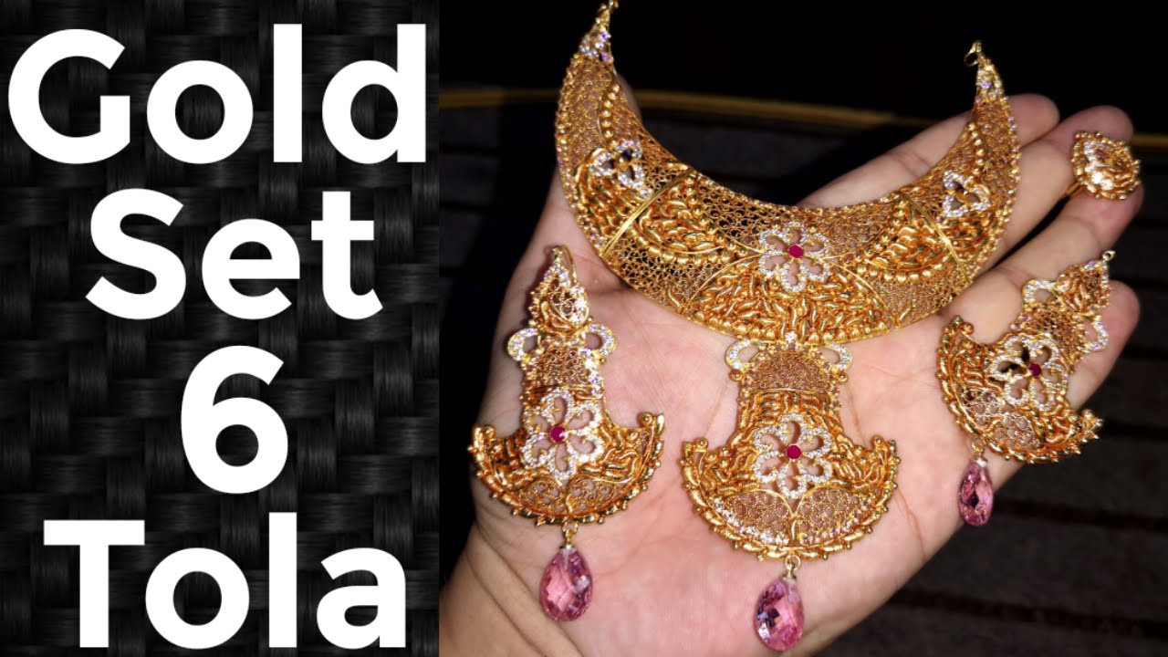 6 Tola Gold Necklace Set Weight And Price | Jewelry Design For Bridal |  Sone Ka Set | Gala Ka Design - YouTube