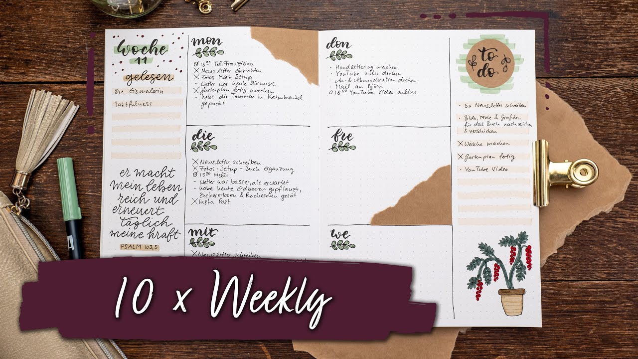 Ladies Lounge: 10x Bullet Journal Wochenübersicht