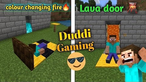 Colour changing Fire 🔥        easy lava door 🚪(minecraft redstone build) # Duddi gaming