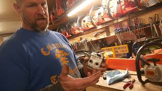 How to do a simple Muffler Mod on a small chainsaw.