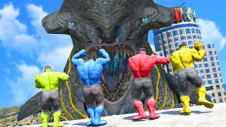 Team Hulk Color & Red Hulk & Green Hulk & Blue Hulk VS Titan Head Knife - Monster Universe