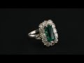 RAREST ART DECO COLOMBIAN EMERALD &amp; DIAMOND SOLID PLATINUM AUTHENTIC 1925 RING!