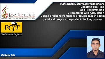 Web Programming 1| Task 44| eShop | 1st year | Java Institute | Dileshan