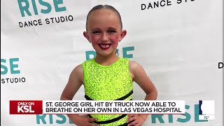 7-year-old girl seriously injured when hit by truck now breathing on her own