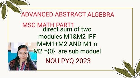 Direct sum of two module condition