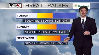 Showers and storms becoming more likely next week