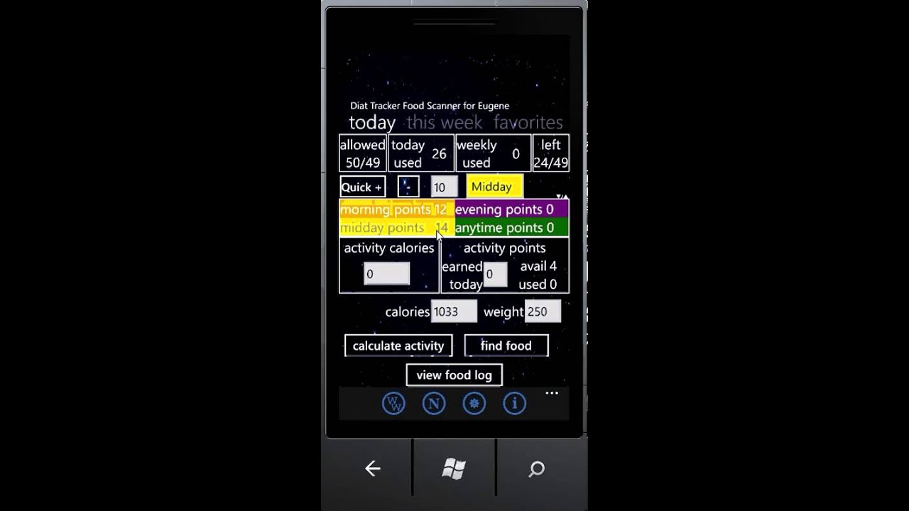 windows phone weight tracker