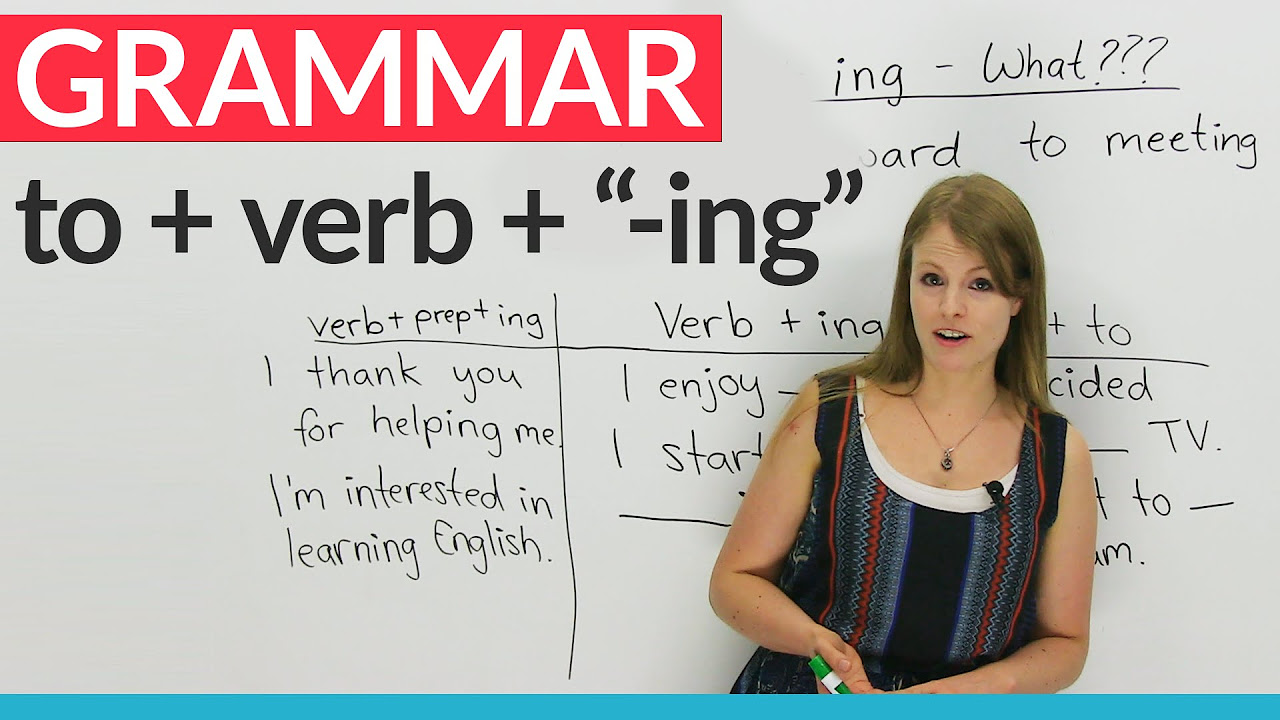 English Grammar How to use to before an  ing verb