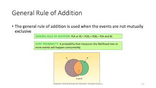 Lecture on Rules of Addition and Multiplication for Probability
