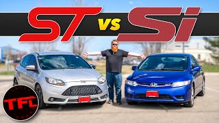 The Answer Is Clear! Honda Civic Si vs Ford Focus ST Cheap Speed Shootout