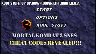 mortal kombat 3 cheat codes