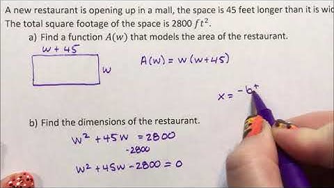 Quadratic Application - Area