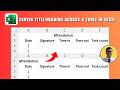 How to Center a Title Across a Table in Excel 2026 | Center Heading in Excel 2026