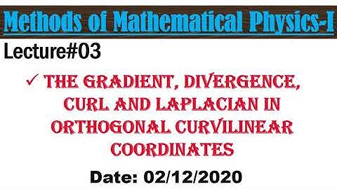 grad, div, curl and laplacian in orthogonal curvilinear coordinates system
