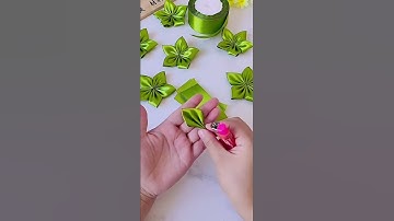 Thumbnail of Handmade diy ribbon rose leaf #diy #handmade #flowers #tutorial #rose #craft #ribbon #gift #leaf