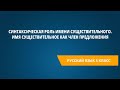 Синтаксическая роль имени существительного. Имя существительное как член предложения