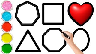 How to Draw Easy 3D Geometric Shapes | Step-by-Step Tutorial | Kids Drawing and Coloring