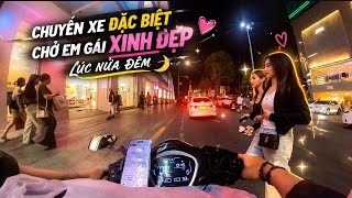 A Grab driver in a Vinfast Felix 2 was carrying a beautiful girl in the middle of the night and c...