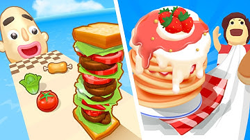Sandwich Runner Vs Pancake Run - All Levels NEW UPDATE Gameplay Android, iOS J3O9S5Q9N3M2