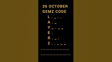 Gemz Daily Cipher Morse Code 26 Oct 27 October 2024 | Unlock Today’s Code & Rewards! #gemzdailycode​