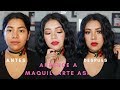 aprende a maquillarte así conmigo maquillaje glamuroso/labios rojos