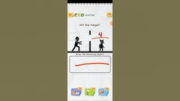 Draw 2 Save Stickman Puzzle Level 146: Hit the target