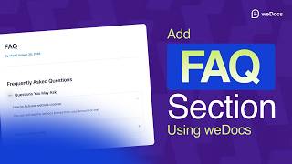How to Create an FAQ Section Using weDocs