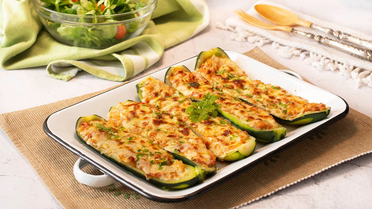 Calabacines rellenos estilo A CORUÑA. Un plato rico de andar por casa