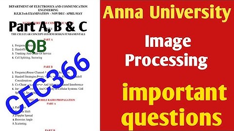CEC366 Image Processing important questions 