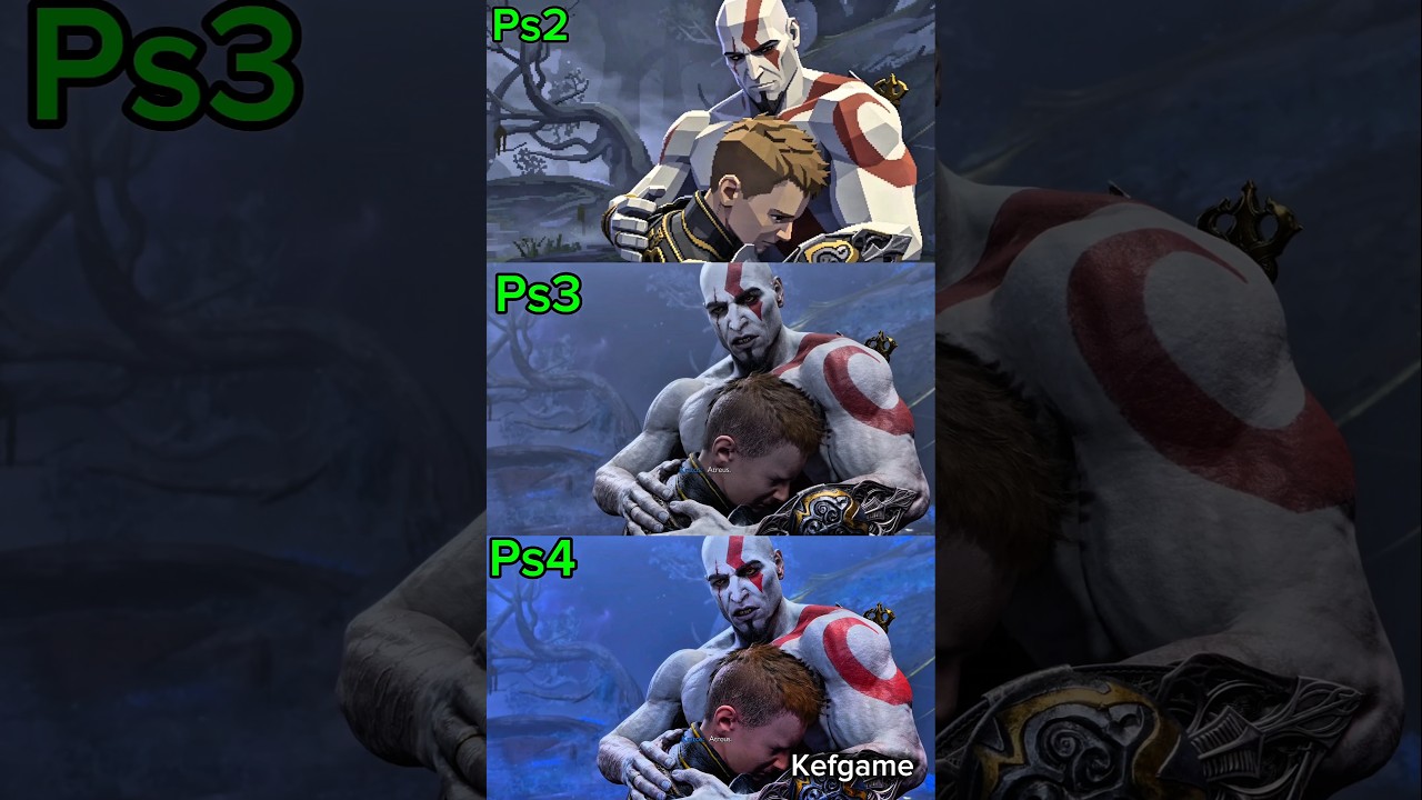 Ps2 vs ps4 and 3 GODOFWARRAGNAROK #godofwar #4k #kratos #godofwarragnarok #gaming #marvel #gow