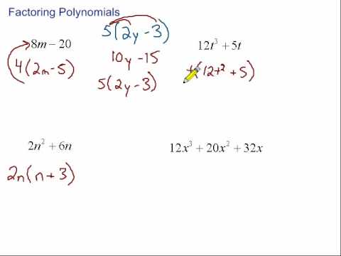 Factoring polynomials examples