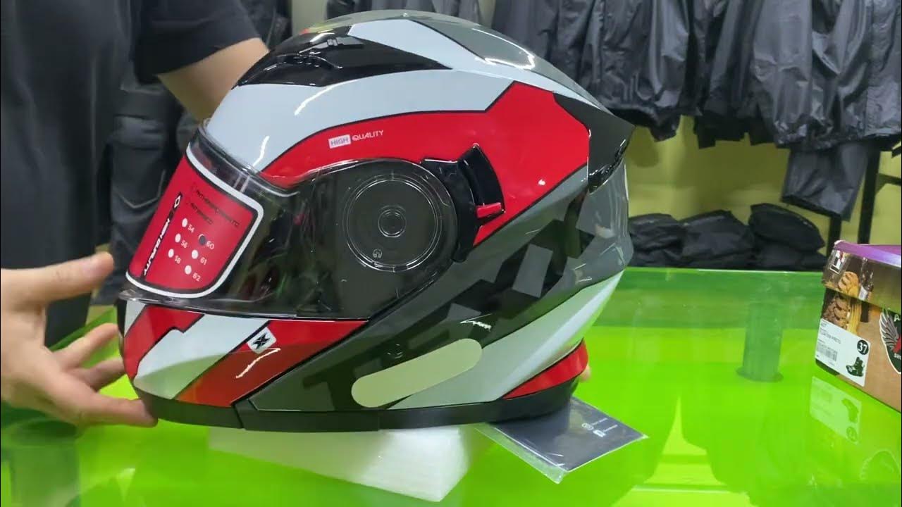 Capacete Moto Texx Gladiator V3 Reisen Escamoteavel Vermelho em