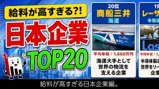 給料が高すぎる日本企業ランキングTOP20